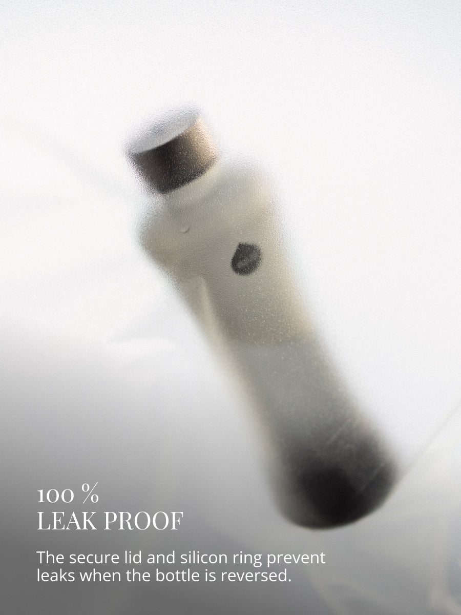 100% auslaufsichere Trinkflasche aus hochwertigem Borosilikat Glas.