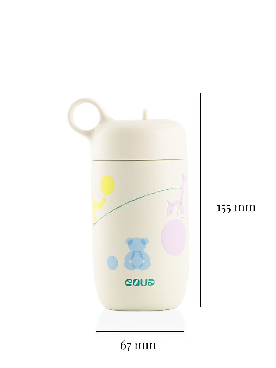 Kinder Trinkflasche 400 ml – Masse 155 x 72 mm (90 mm mit Griff), ideal für Kinder von 2 bis 5 Jahren